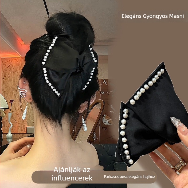 Avone gyöngyös hajcsat nőknek, fogó-clip, szövet, elektroplátolás