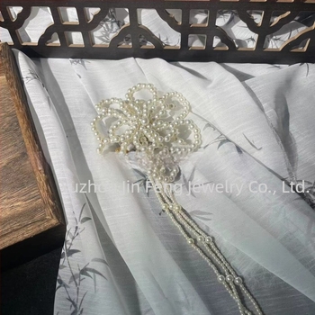 Kézzel készített fejfedő mesterséges gyöngyökkel, Ball Head stílusú hajfedő, Duckbill csattal, retro nemzeti stílus