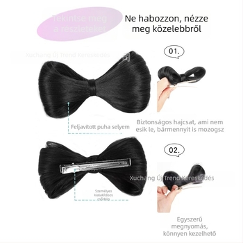 Konty paróka csatolható masnival, hőálló huzal, középhosszú, koreai stílus