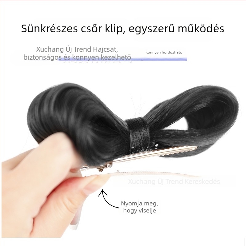 Konty paróka csatolható masnival, hőálló huzal, középhosszú, koreai stílus