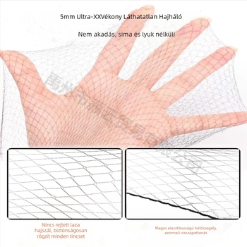 Kontyháló - nejlon, kézzel készített, 144 darabos készlet, ultrafinom láthatatlan háló