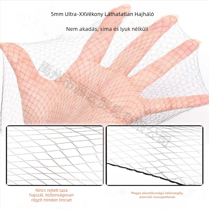 Kontyháló - nejlon, kézzel készített, 144 darabos készlet, ultrafinom láthatatlan háló