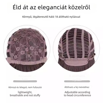 Hosszú göndör paróka fejkendővel, természetes megjelenés, fehérje szálból, nem festhető és nem permelhető