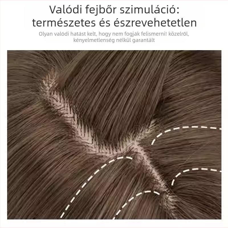 Hosszú göndör paróka fejkendővel, természetes megjelenés, fehérje szálból, nem festhető és nem permelhető