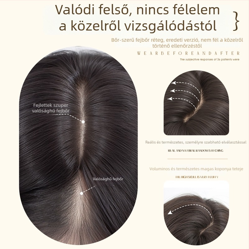 Női teljes paróka — hosszú egyenes haj, hőálló szintetikus szálak, egyenes tincs, mechanikus felépítés