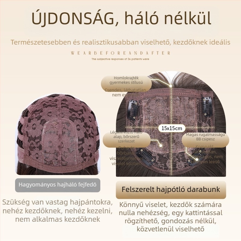 Női teljes paróka — hosszú egyenes haj, hőálló szintetikus szálak, egyenes tincs, mechanikus felépítés