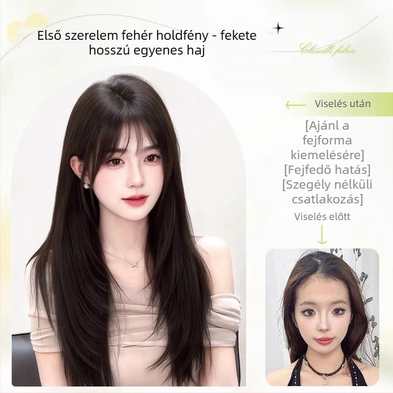 Hajtopper — hosszú egyenes haj, természetes mindennapi megjelenés; anyag: magas hőálló rostok; gyártási technológia: mechanizmus; nem festhető