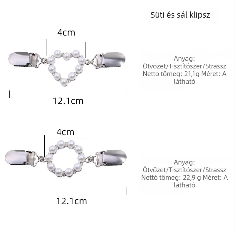 Szív alakú ötvözet brooch klipsz sálhoz és kardigánhoz, retro női stílus, elektroplatált felület