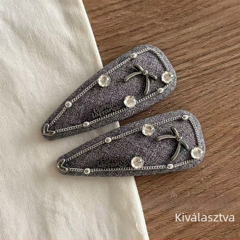 Kézzel készített hajcsat kevert anyagokból, Lazy klipussal — divatos fejfedő kiegészítő, kövek beépítve nélkül