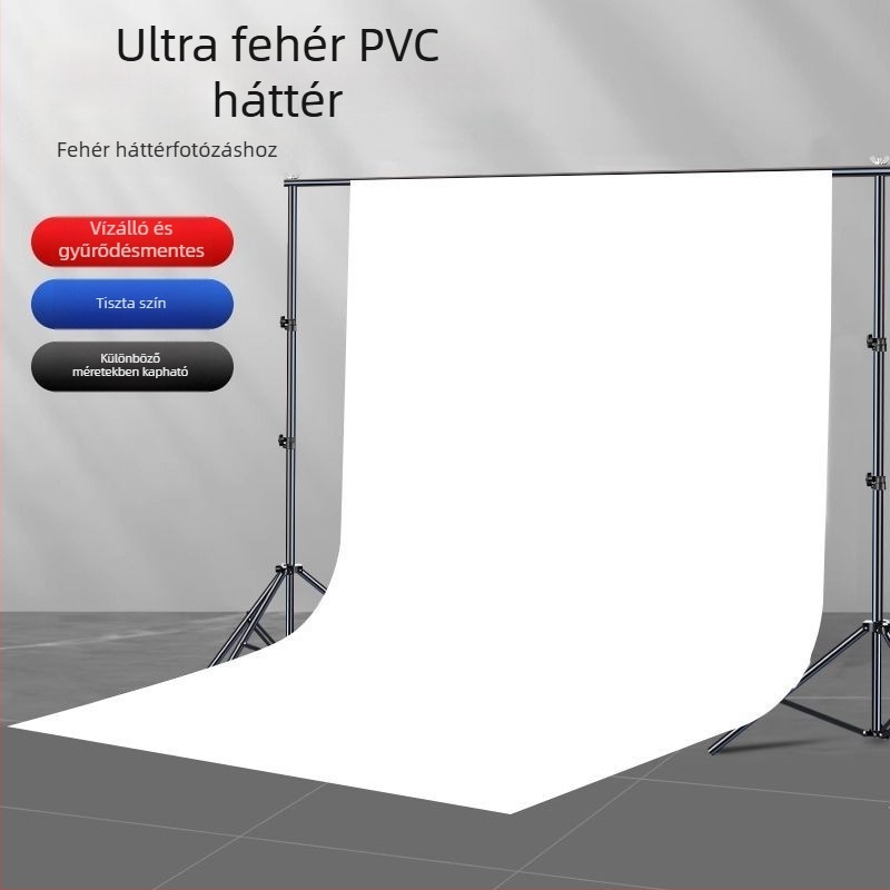 Fehér PVC hátterű fotózáshoz panel, still life rekvizíció, fehér háttér