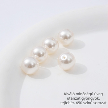 Üveggyöngyök DIY ékszerkészítéshez, 2–14 mm, gömbölyűek, átlyukúak, félkész