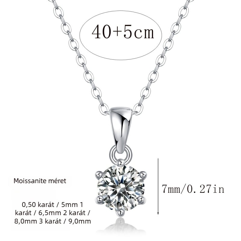 925-ös sterling ezüst Moissanite nyaklánc tassel medállal, geometriai dizájn, influencer-stílusú, luxus divat