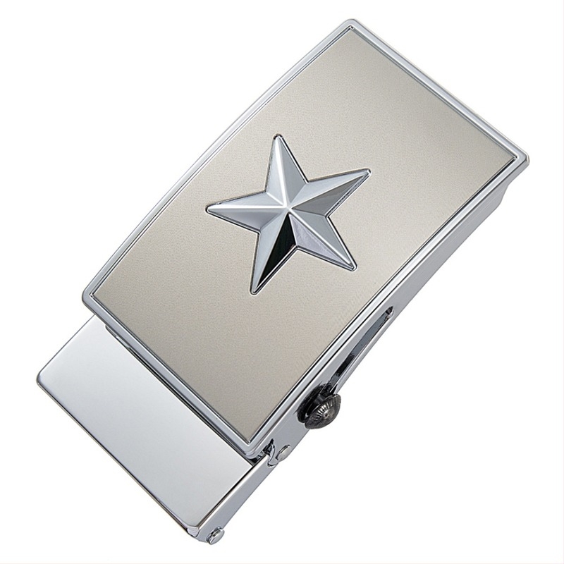 Férfi övcsat görgőpálcás, Star Alloy anyagból, fogak és lyukak nélküli, Lan Ye/Blue Industry, minden évszakhoz