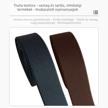 Rugalmas twill öv, szövött pánttal, ötvözet csat, 2–4 cm széles, poliészter rost