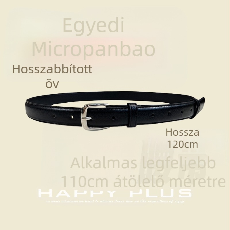 HAPPYHUT PU bőr öv ötvözet csattal és tűcsattal, szélesség 2–4 cm, kibővített hosszúságú modell divatos ingázáshoz