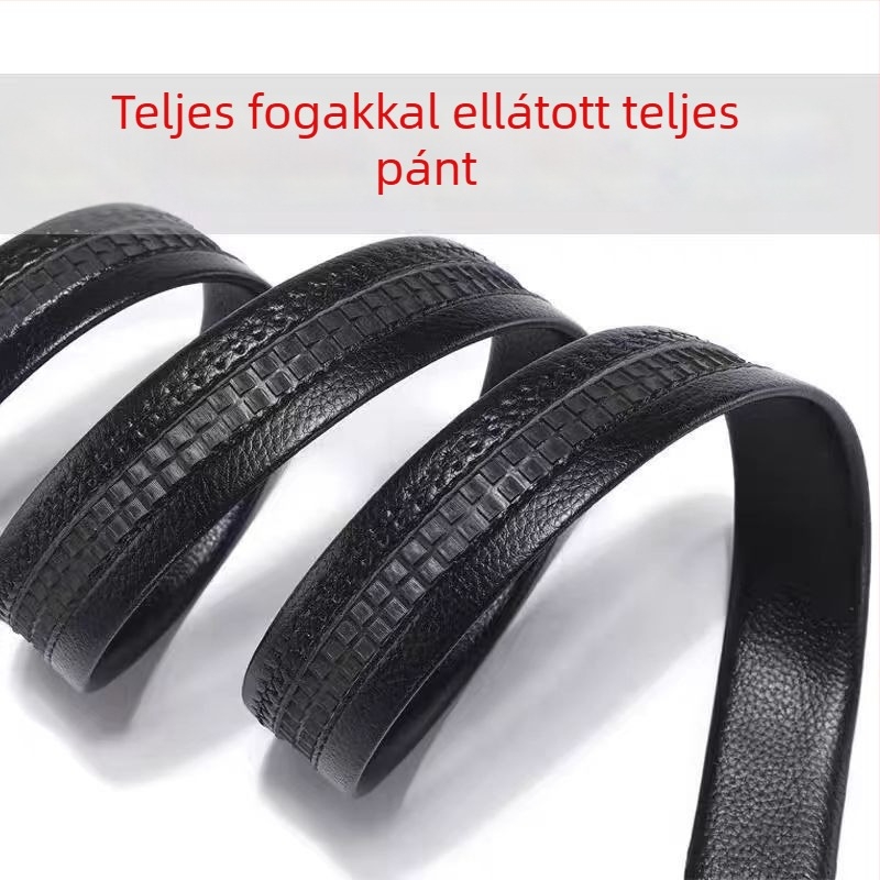 Férfi bőr öv kártyatartó rekeszekkel, automata csattal, domborított felület, 2-4 cm szélesség