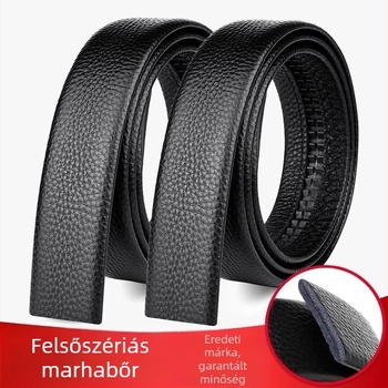 Férfiaknak szánt valódi bőrből készült öv, top-grain marhabőr, szélesség 2-4 cm, automata csattal, kézzel varrt.