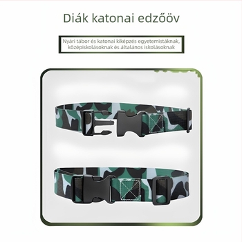 Iskolások számára készült katonai edzésöv — nejlon, műanyag csat, csatos zárás, Jacquard szövés, szélesség 2-4 cm