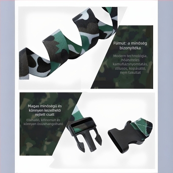 Iskolások számára készült katonai edzésöv — nejlon, műanyag csat, csatos zárás, Jacquard szövés, szélesség 2-4 cm