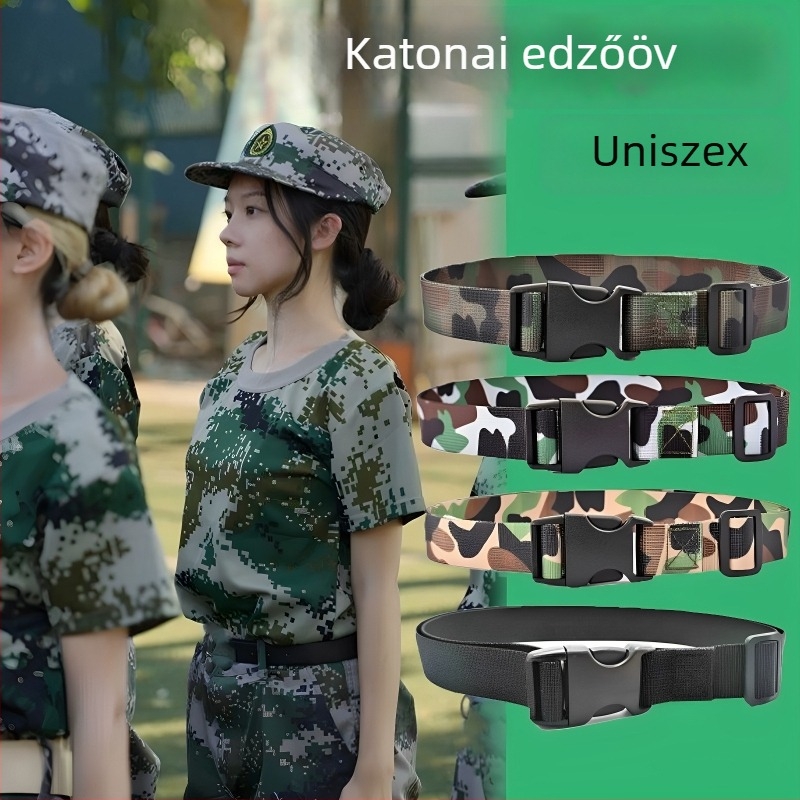 Iskolások számára készült katonai edzésöv — nejlon, műanyag csat, csatos zárás, Jacquard szövés, szélesség 2-4 cm