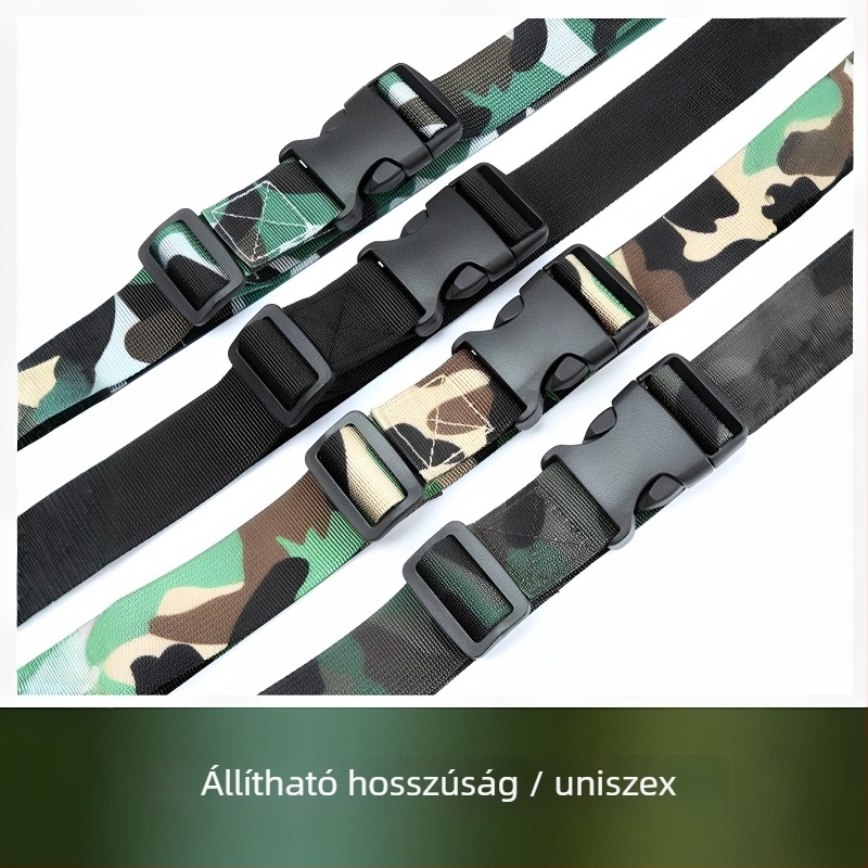 Iskolások számára készült katonai edzésöv — nejlon, műanyag csat, csatos zárás, Jacquard szövés, szélesség 2-4 cm