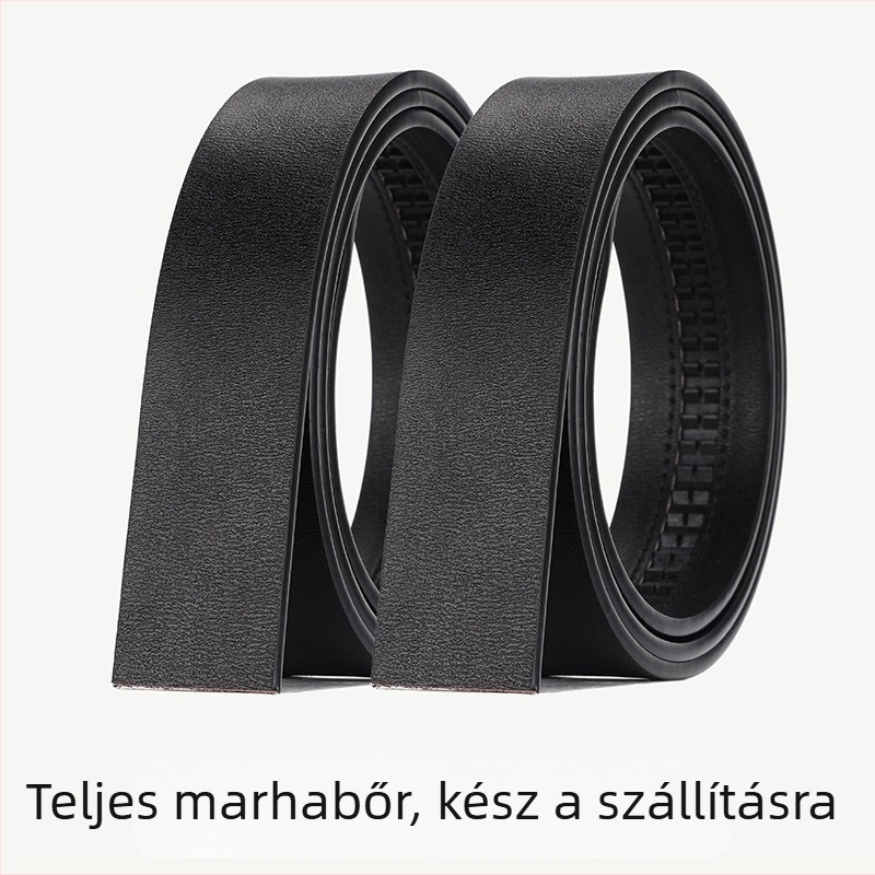 Férfi valódi bőrből készült öv automata csattal, másodlagos marhabőr, 2-4 cm szélesség, üzleti stílus