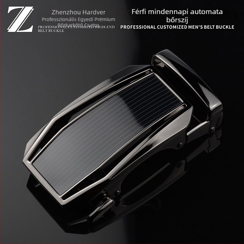 Férfi övcsat automata, ötvözet, D-formájú, testreszabható, üzleti használatra.