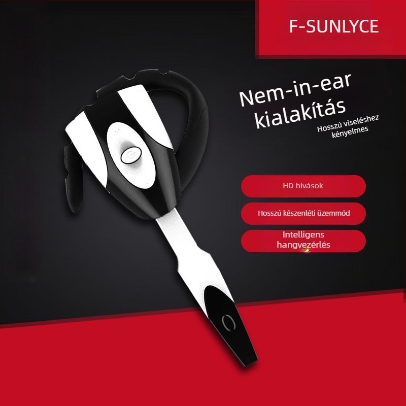 Játéksport és autóhasználatra tervezett fülre akasztható Bluetooth headset – 10 m hatótávolság, IPX6 vízállóság, Bluetooth 5.0, több mint 8 órás üzemidő