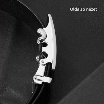 Férfi formális bőrszíj – Valódi bőr, Első réteg marhabőrből, Ötvözet csattal, Automata zár, Szélesség 2–4 cm