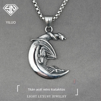 Titánacélból készült nyaklánc, geometrikus kialakítás, divatos irodai stílus, városi commuter megjelenés