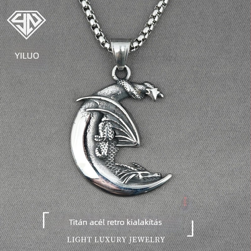 Titánacélból készült nyaklánc, geometrikus kialakítás, divatos irodai stílus, városi commuter megjelenés