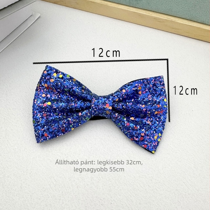 Férfiaknak szóló csokornyakkendő – csomómentes, kézzel készített, PU anyag, glitter felület, uniszex