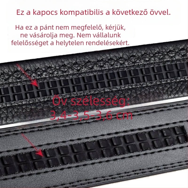 Férfiak számára automata övcsat alumínium ötvözetből, téglalap alakú, mágneses zárás, üzleti stílus