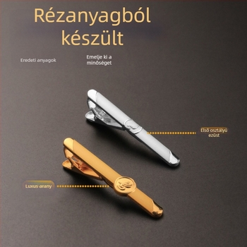 Csokornyakkendő-klipsz – személyre szabott gravírozott fémből készült klipsz inghez és nyakkendőhöz, minimalist stílus, univerzális használat, egyenként csomagolt PP zacskóban