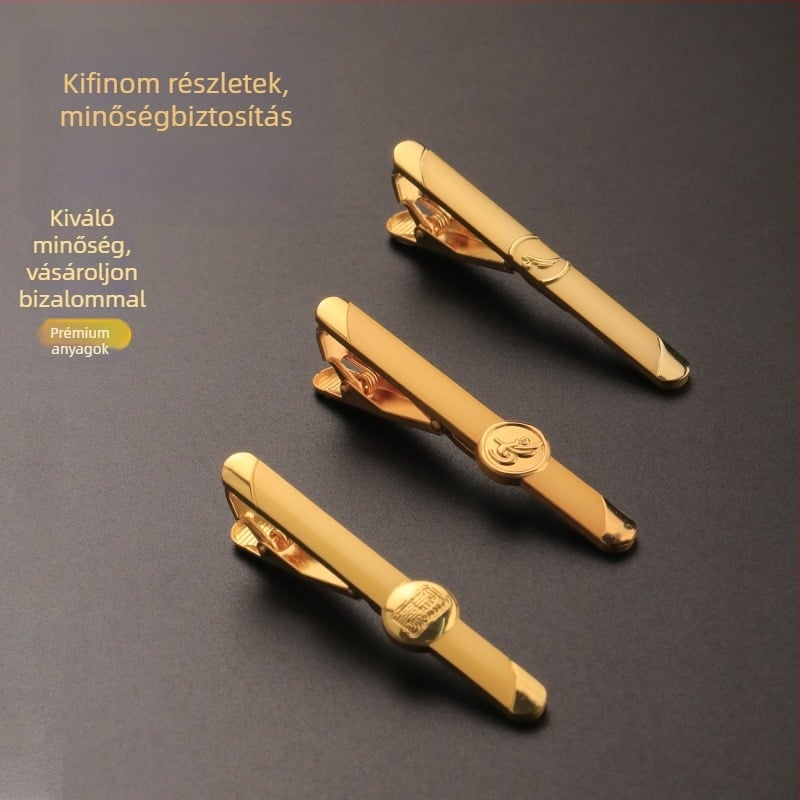 Csokornyakkendő-klipsz – személyre szabott gravírozott fémből készült klipsz inghez és nyakkendőhöz, minimalist stílus, univerzális használat, egyenként csomagolt PP zacskóban