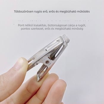 Rozsdamentes acélból készült ruhaszárító klipsz – erős, szélálló, quilthez, fehérneműhöz, nadrághoz, zoknikhoz és inghez; csomagolás 300 darab