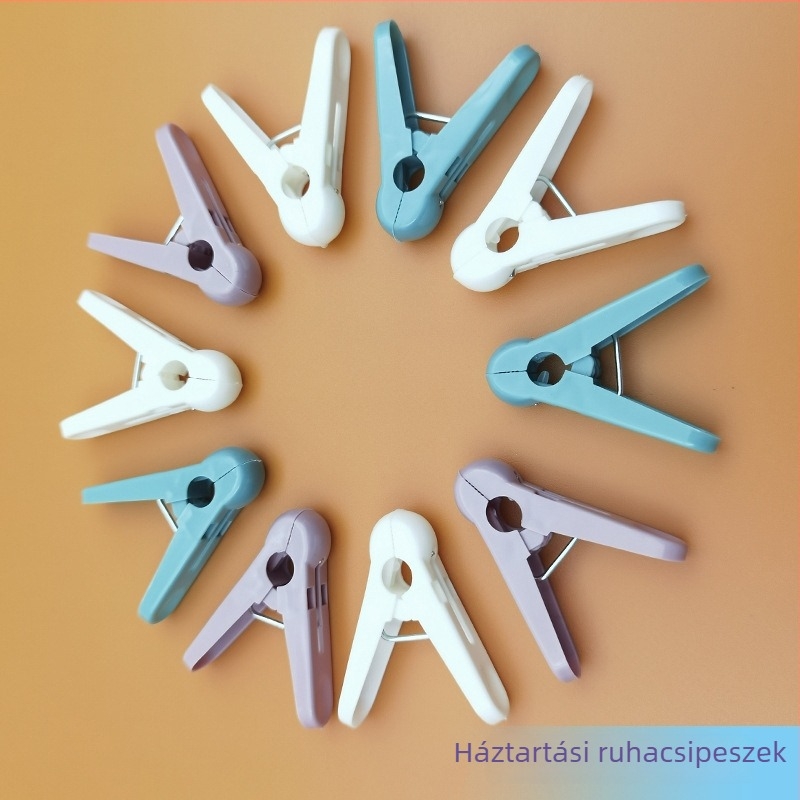 Szárító csipesz – szélálló, multifunkcionális rögzítő csipesz ruhákhoz; műanyag PP, modell 1632, 144 darab