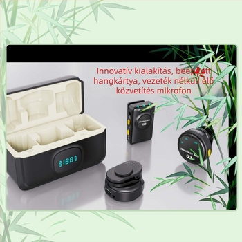 J8 Kamera verzió — Vezetékes lavalier mikrofon élő adásokhoz, audio interfész (valós idejű megfigyelés, kétirányú hang, 20 Hz–20 kHz, SNR ≥70 dB, Beépített 800–1000 mAh)
