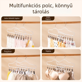 Alumínium ötvözetű ruhaszárító, több csipesszel, erkélyre tervezve, modern, egyszerű stílusú, fehérnemű és babazoknik számára