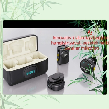 J8 kamera verzió élő közvetítéshez készült hangkártya Lavalier mikrofonnal, Bluetooth 5.0, beépített 800–1000 mAh akkumulátor, frekvencia-tartomány 20 Hz–20 kHz, SNR ≥70 dB