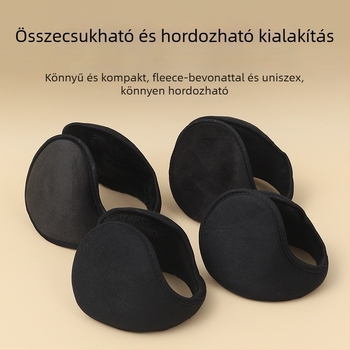 Téli plüs fülvédők, uniszex, Back-Wearing stílus, monokróm, melegen tart futás és kerékpározás közben