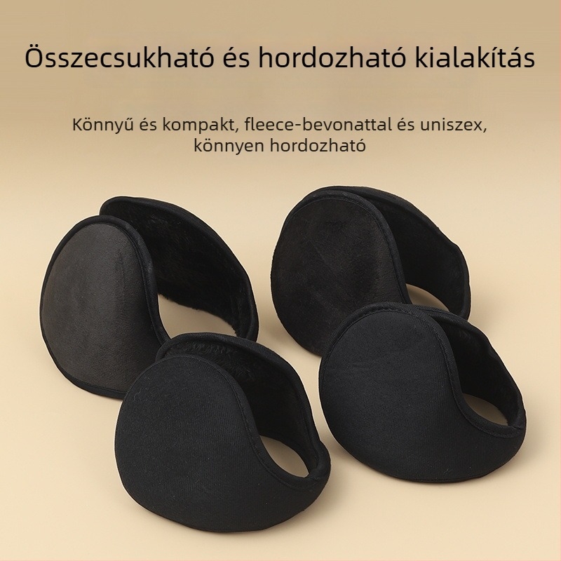 Téli plüs fülvédők, uniszex, Back-Wearing stílus, monokróm, melegen tart futás és kerékpározás közben