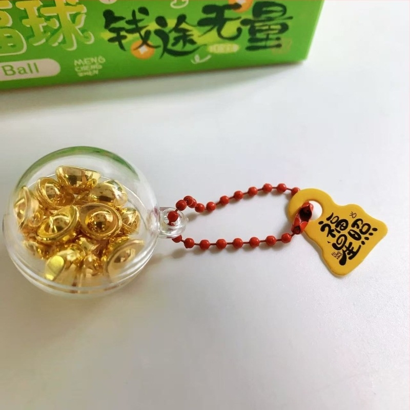 Kulcstartó, aranytömb gömb, Gold Treasure sorozat, INST stílus