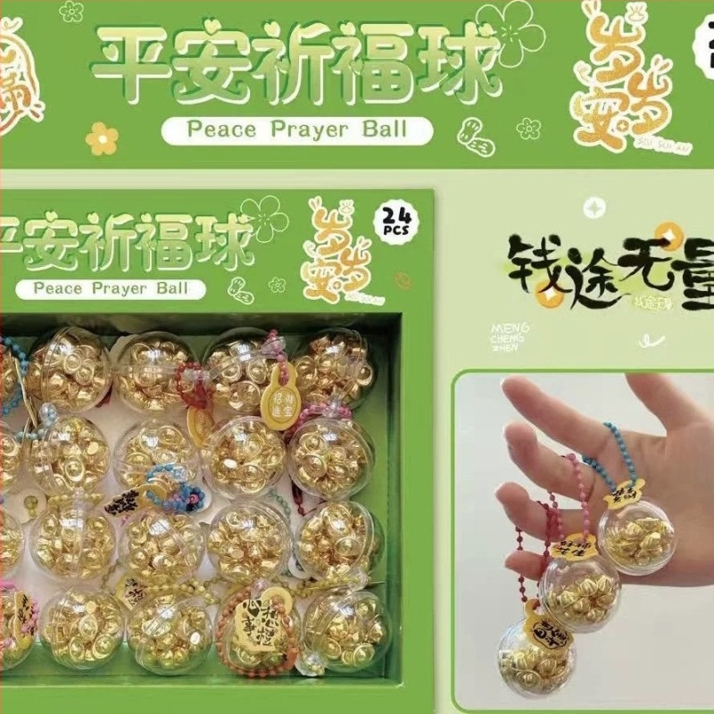 Kulcstartó, aranytömb gömb, Gold Treasure sorozat, INST stílus