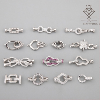 Ékszerzár ezüstből, inlay technikával, 925 tisztaság, Baifu Silver Jewelry