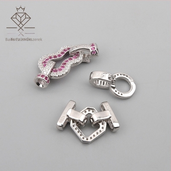 Ékszerzár ezüstből, inlay technikával, 925 tisztaság, Baifu Silver Jewelry