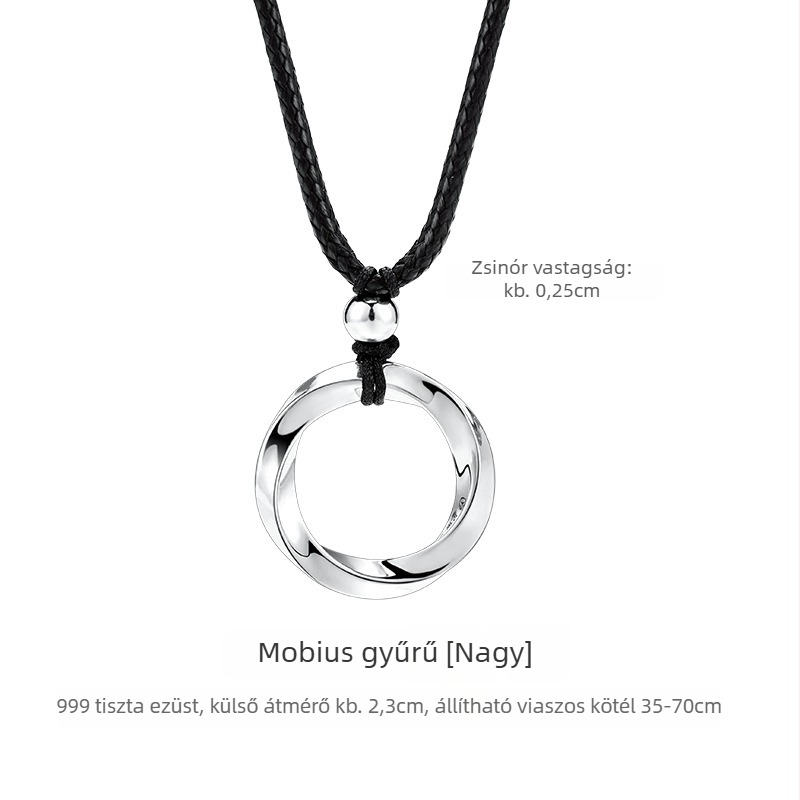 Férfi Mobius gyűrű nyaklánc 999 ezüst