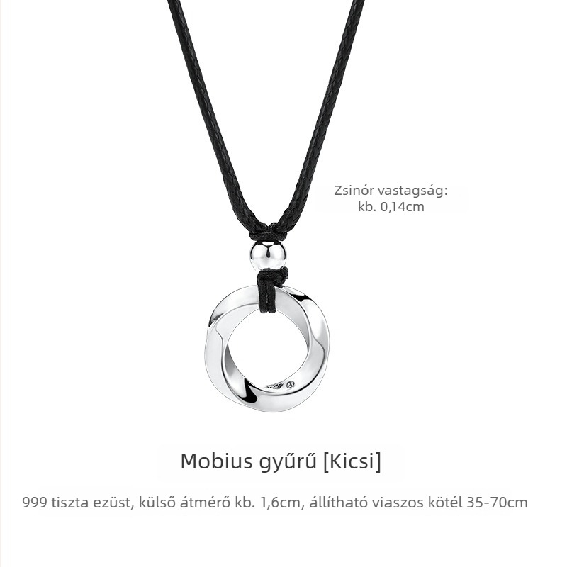 Férfi Mobius gyűrű nyaklánc 999 ezüst