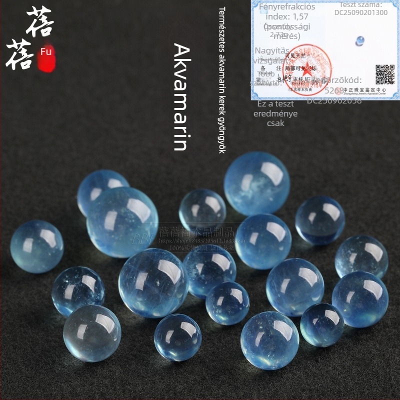 Beibeifu Kristály akvamarin természetes ördögkék árnyalatú gyöngyök, 10 mm, kerekek, DIY ékszerekhez