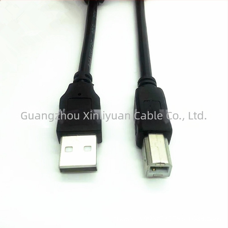 Nyomtató USB-kábel, USB 2.0, 1,5 m, fekete, négyzetes csatlakozó, adatkábel